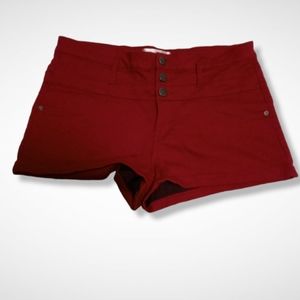 🦋 Soft Knit Button Fly Burgundy Stretch Shorts Plus Sz 17